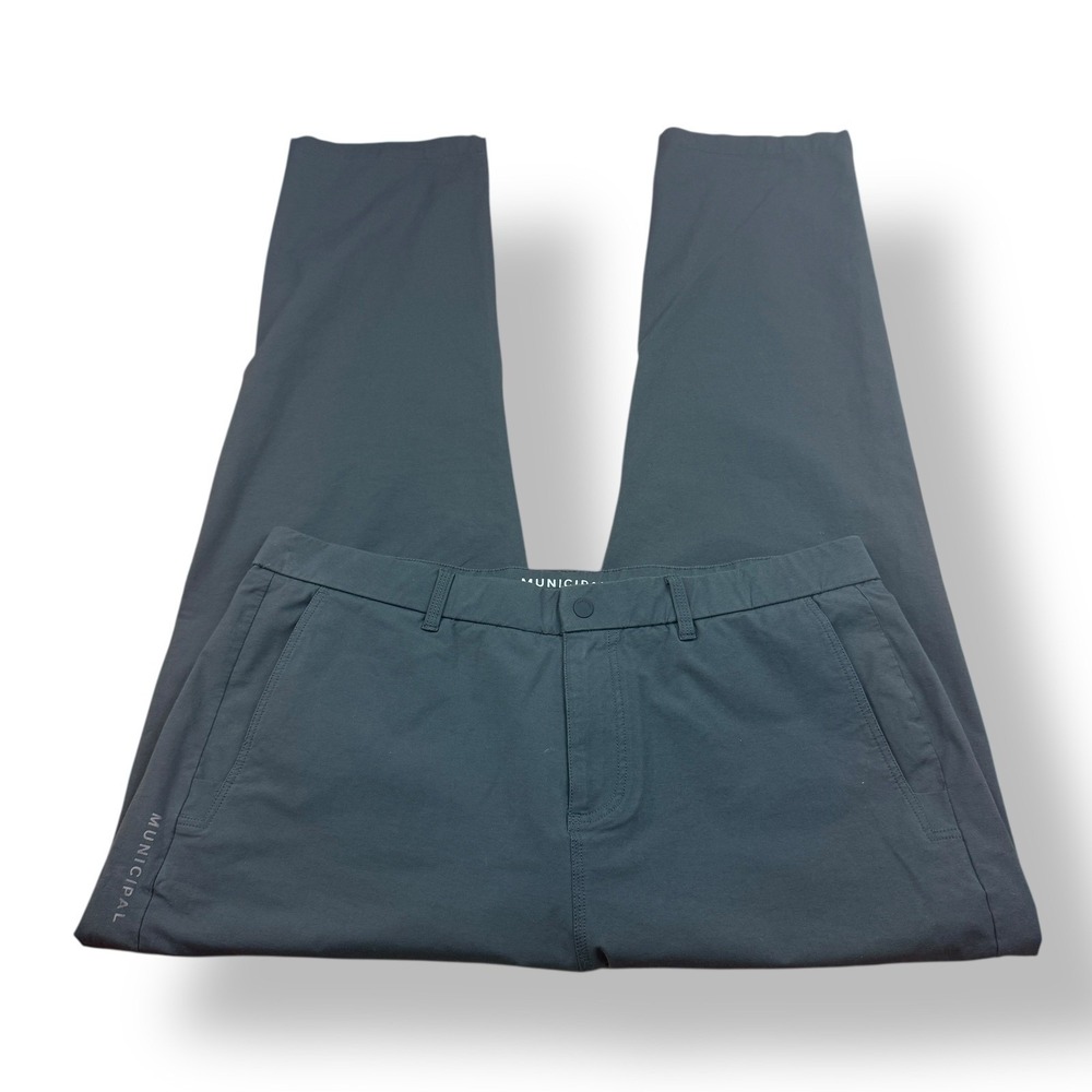 MUNICIPAL Men's Charcoal Gray Chino Pants Size 38x31 Utility Stretch‎